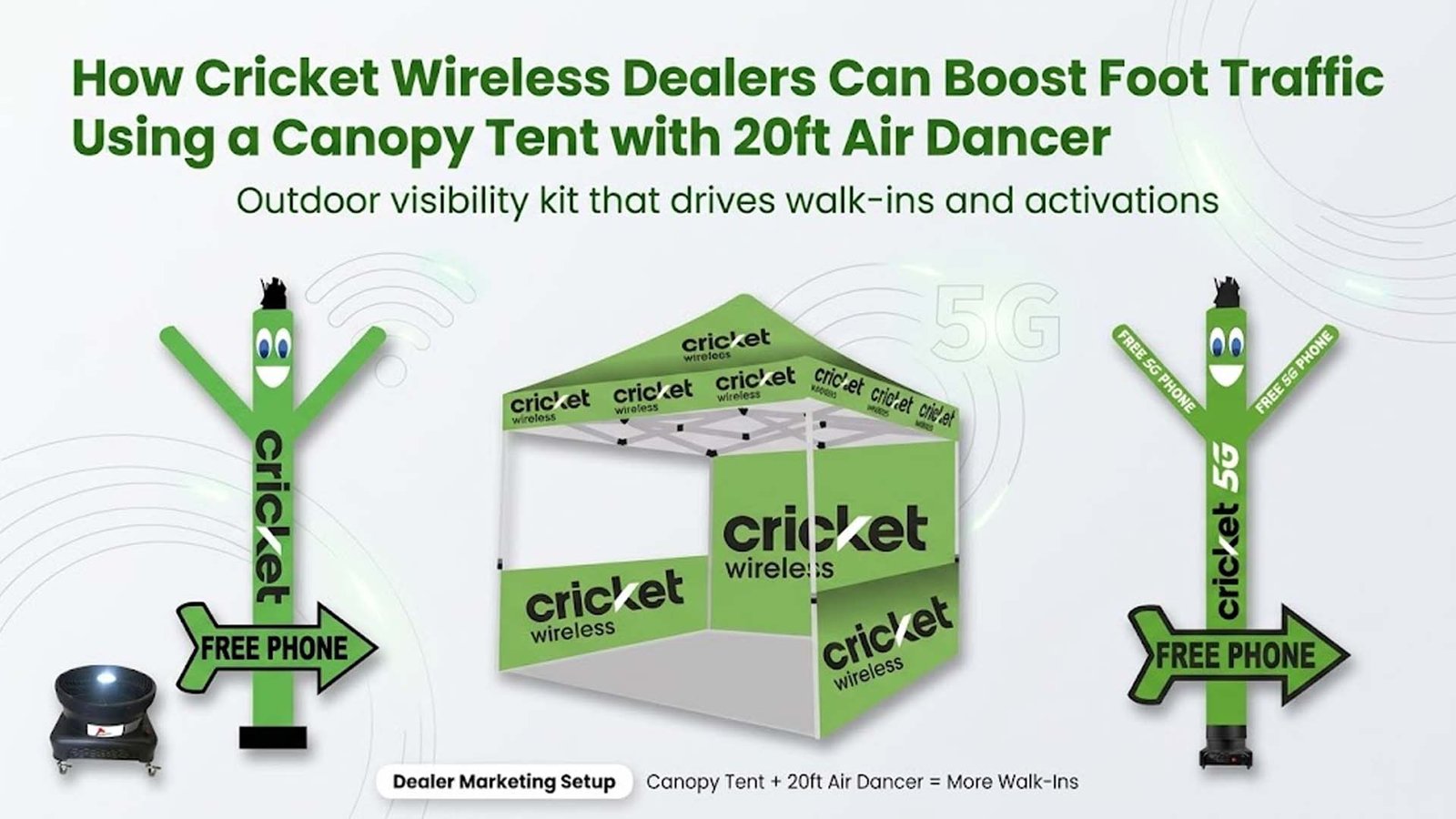 How Cricket Wireless Dealers Can Boost Foot Traffic Using a Canopy Tent with 20ft Air Dancer