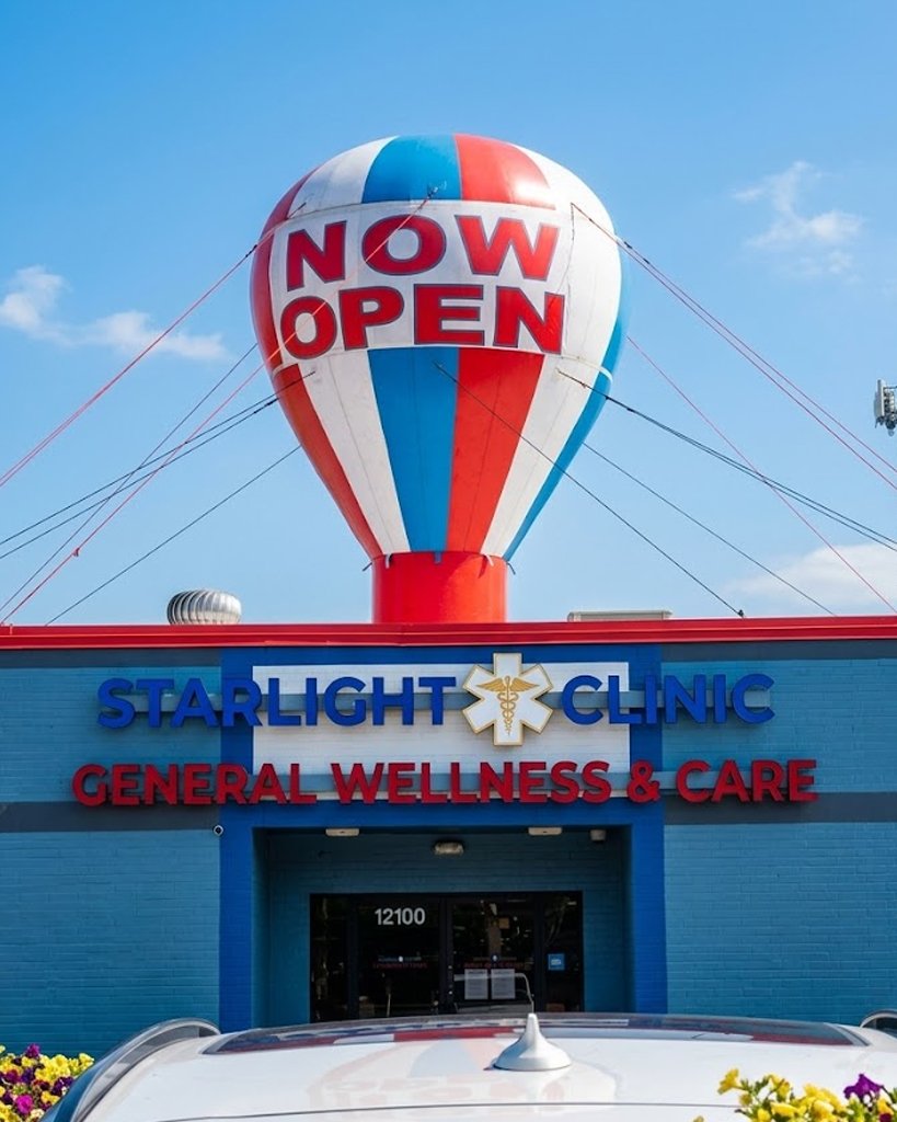 Rooftop inflatable balloon rental for business launch visibility