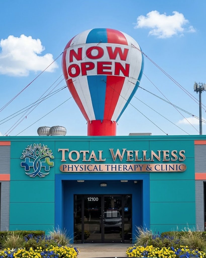 Giant rooftop balloon example for roadside business visibility