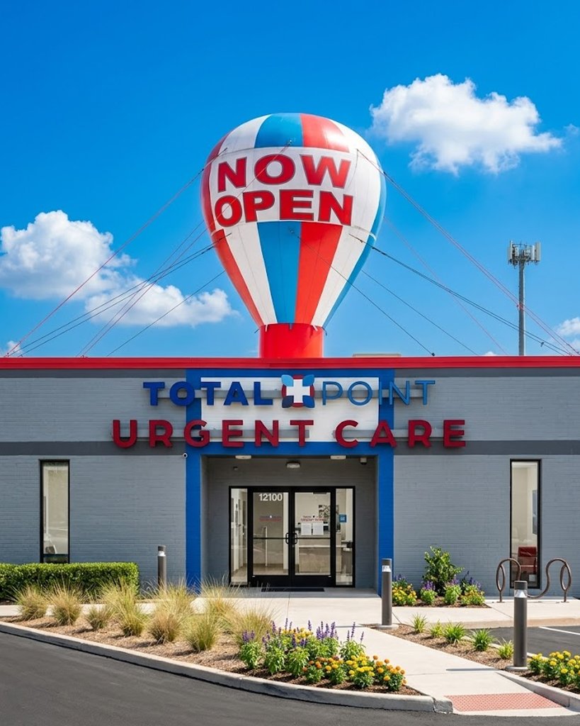 Medical rooftop advertising balloon for grand opening and clinic visibility