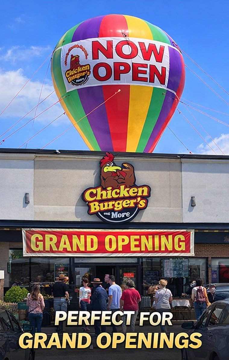 Medical office advertising balloon rental visibility example