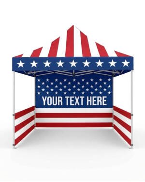 10×10 USA patriotic pop up canopy tent