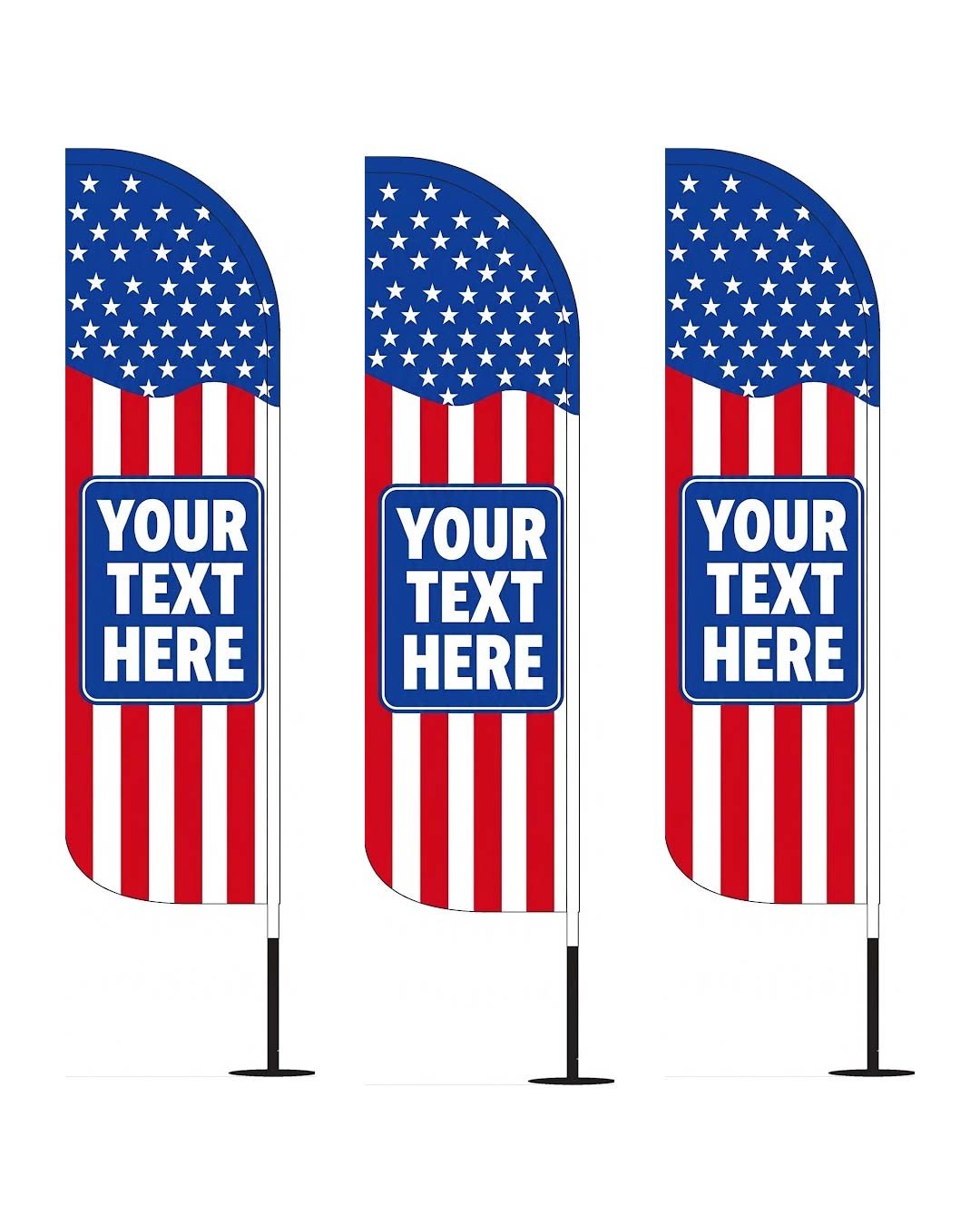 12Ft US FLAG - Feather Flags- pack of 3