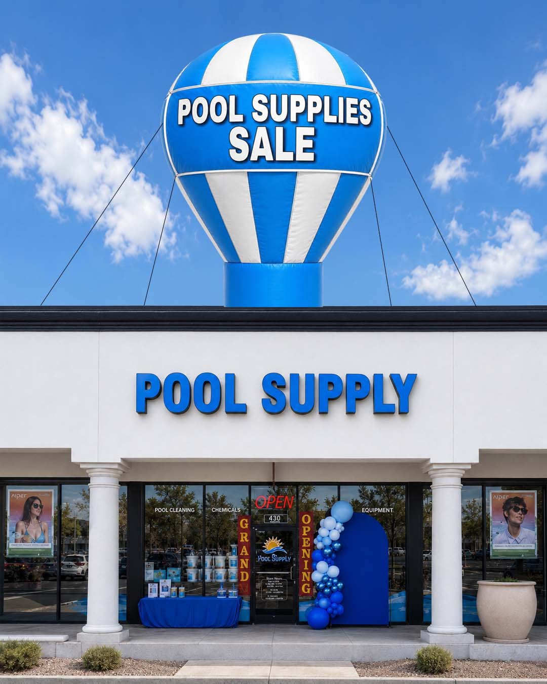 22ft Pool Supplies Sale Giant Rooftop Advertising Balloon