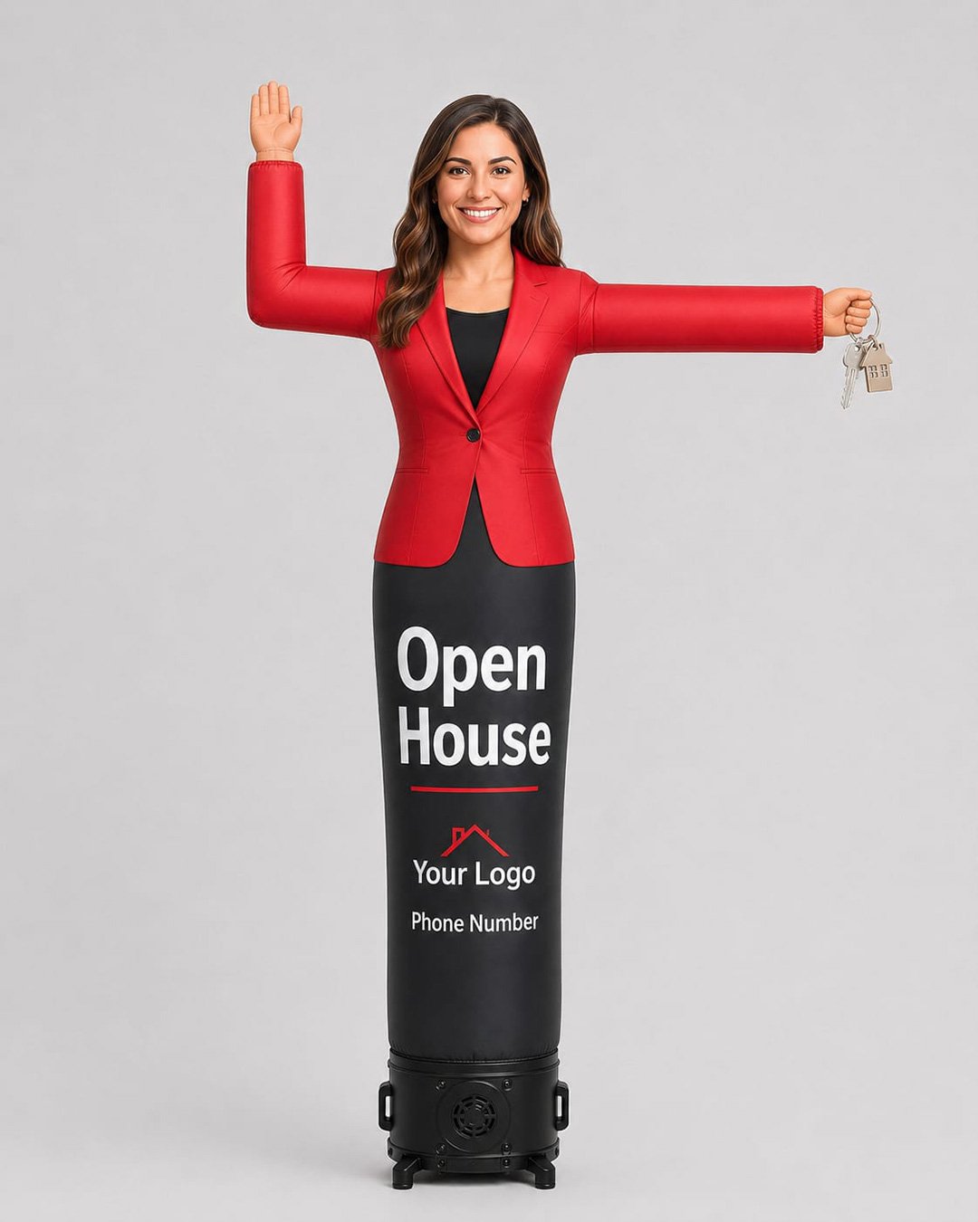 10FT Custom Female Realtor Character Inflatable, Custom Realtor Inflatable Waver, Personalized Realtor Inflatable