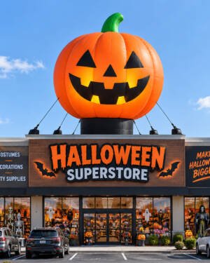 22ft Giant Halloween Pumpkin Rooftop Advertising Inflatable